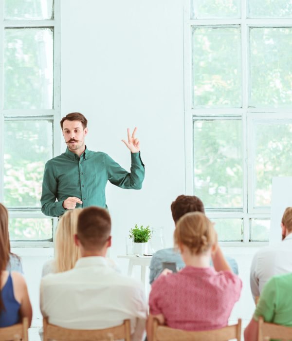 Speaker at Business Meeting in the conference hall. Business and Entrepreneurship concept.